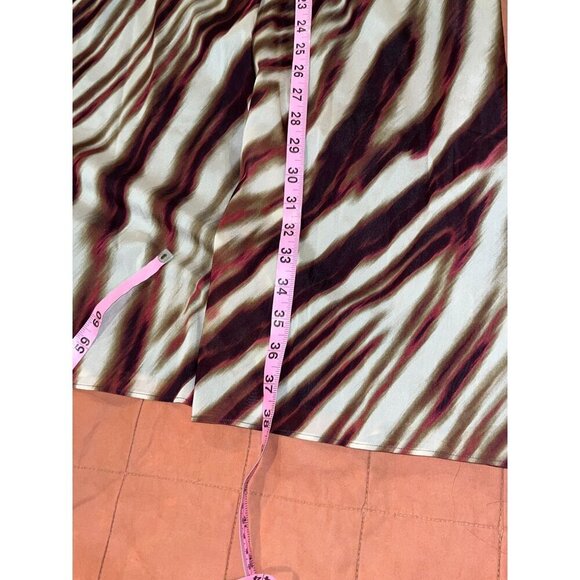 NWT Ann Taylor Brown & Beige Zebra Print Spaghetti Strap Midi Dress Women's Size - Picture 10 of 11